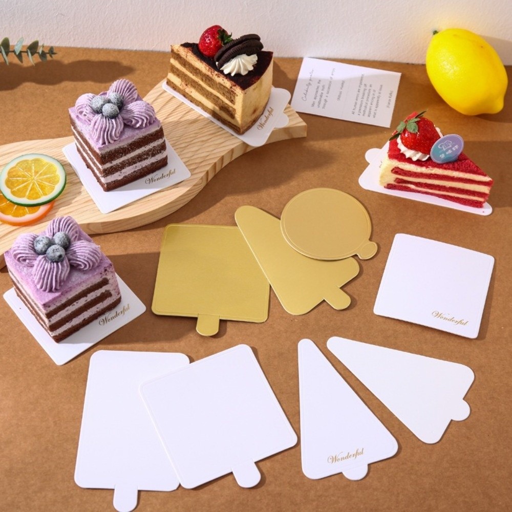 Cake Board Round - 50/100pcs Disposable Dessert Boards Golden White