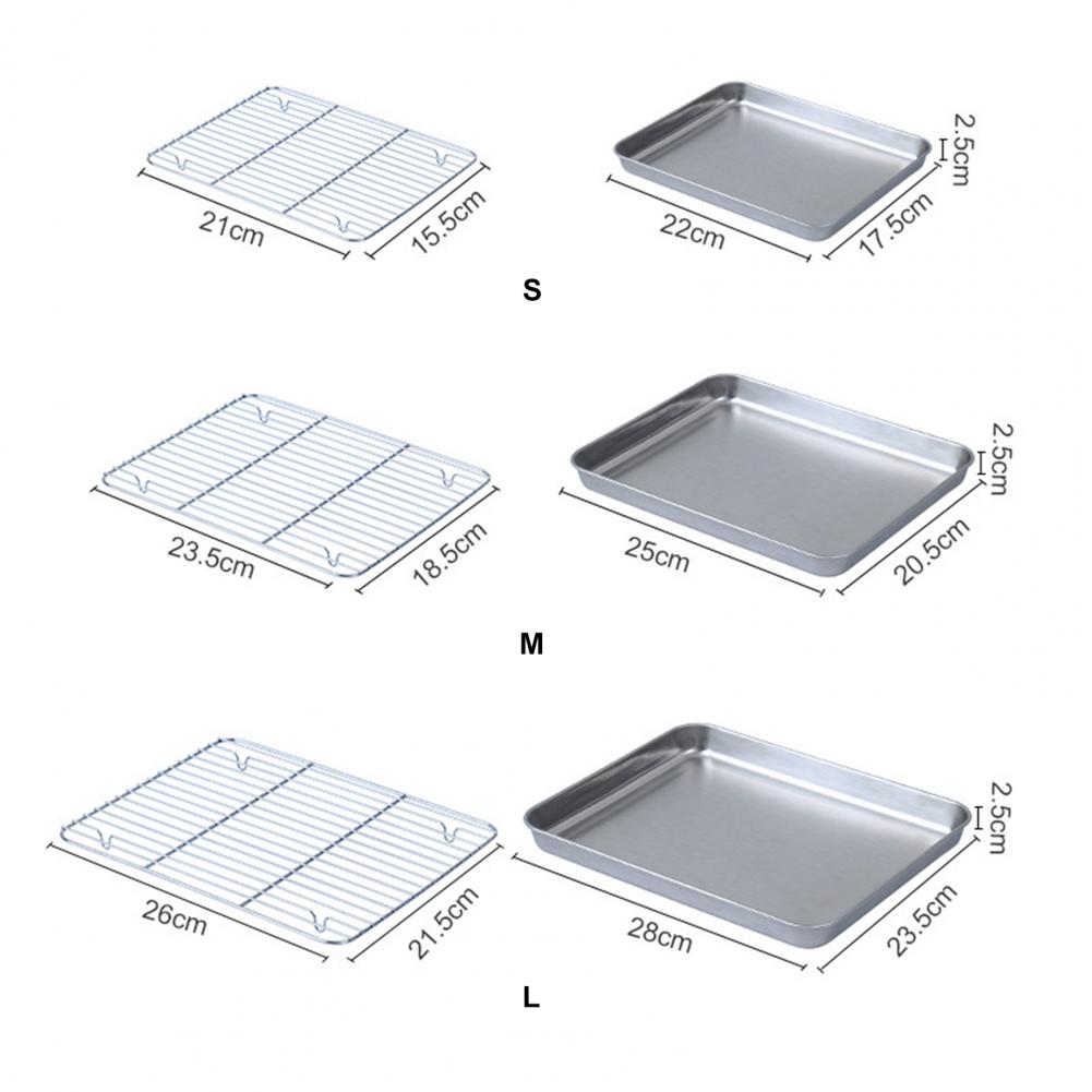 Kitchen Baking Tray Rack - 1 Set Stainless Steel Oven Baking