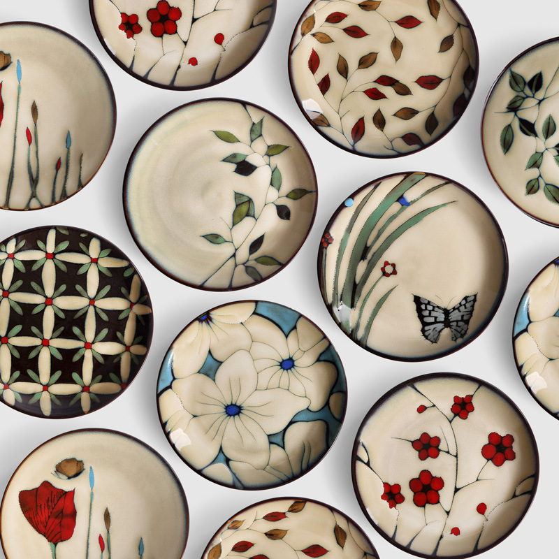 Cake Board Round - Minimalist Style Painted Kiln Glazed Ceramic