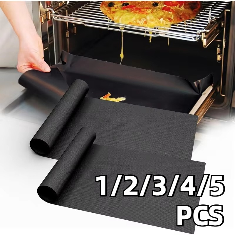 Kitchen Baking Oven - 1/2/3/4/5PCS Black BBQ Grill Mat Oven