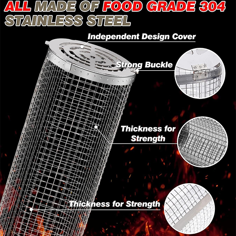 BBQ Basket Stainless Steel Rol - Kitchen Baking Tray Rack 评论和价格
