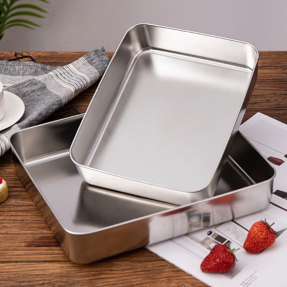 Stainless Steel Rectangular Ba - Kitchen Baking Pan Storage 评论和价格