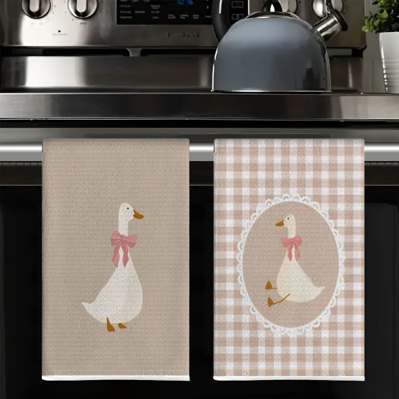 2Pcs, Cute Duck Kitchen Towels - Kitchen Baking Cloth 评论和价格