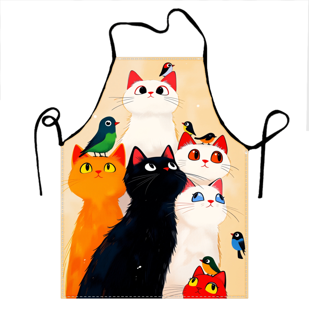 Cute Cats And Birds Apron For  - Kitchen Baking Ideas 评论和价格