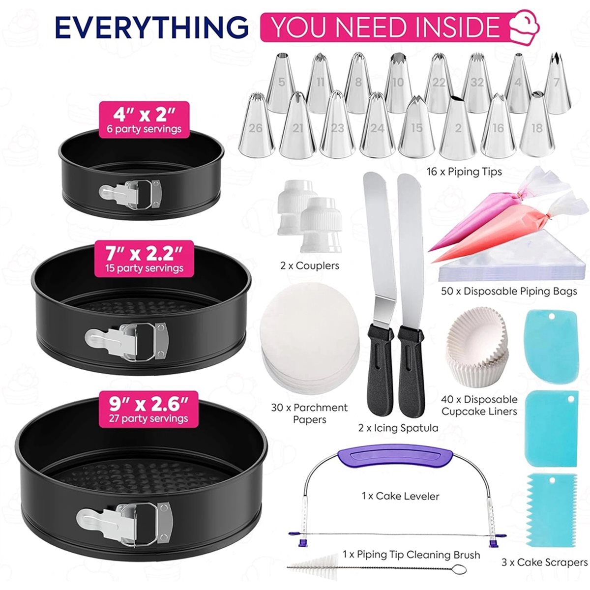 2026 Trend 148PCS Cake Pan Set - Springform Pan Set 评论和价格