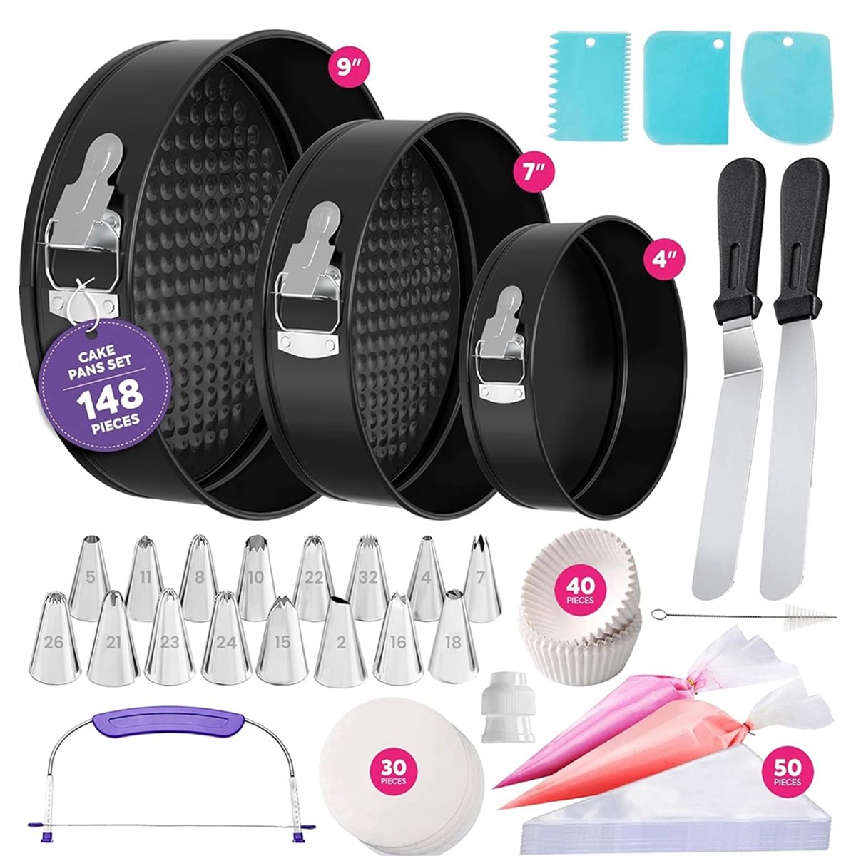 2026 Trend 148PCS Cake Pan Set - Springform Pan Set 评论和价格