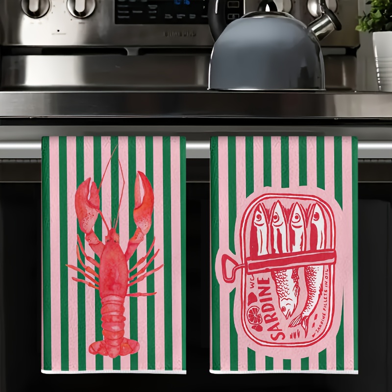 2Pcs, American Retro Striped S - Kitchen Baking Cloth 评论和价格