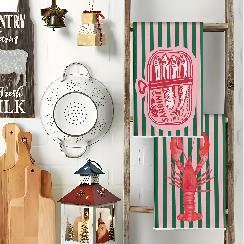 2Pcs, American Retro Striped S - Kitchen Baking Cloth 评论和价格