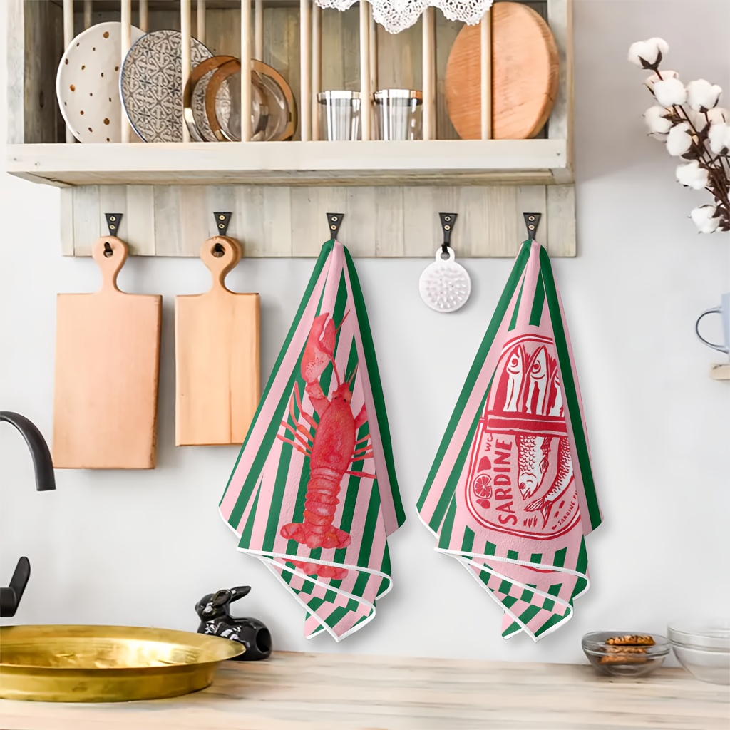 2Pcs, American Retro Striped S - Kitchen Baking Cloth 评论和价格