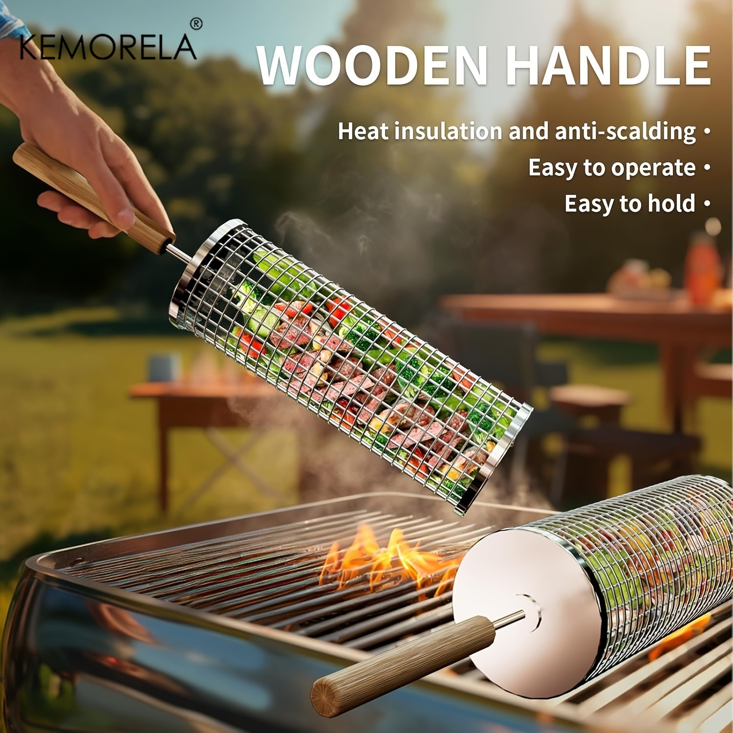 Round Barbecue Grill Basket Se - Kitchen Baking Tray Rack 评论和价格