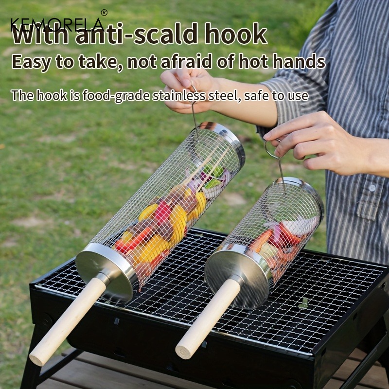 Round Barbecue Grill Basket Se - Kitchen Baking Tray Rack 评论和价格