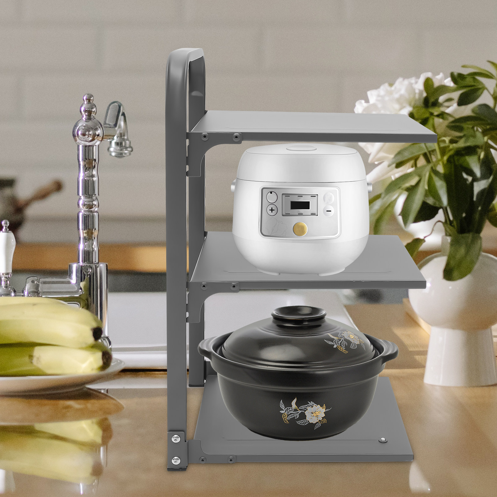 Foldable Kitchen Pot Rack Carb - Kitchen Baking Pan Storage 评论和价格