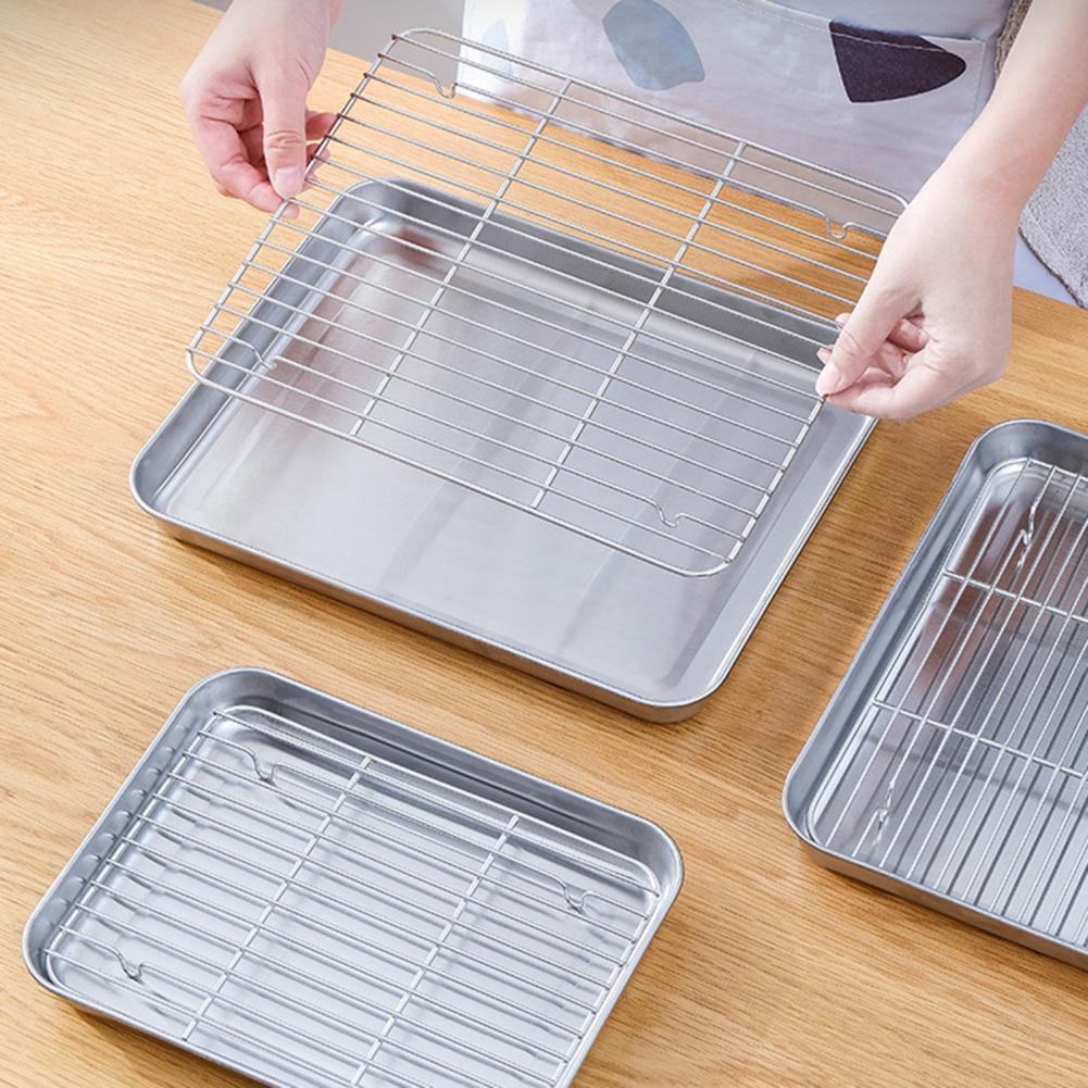 1 Set Stainless Steel Oven Bak - Kitchen Baking Tray Rack 评论和价格