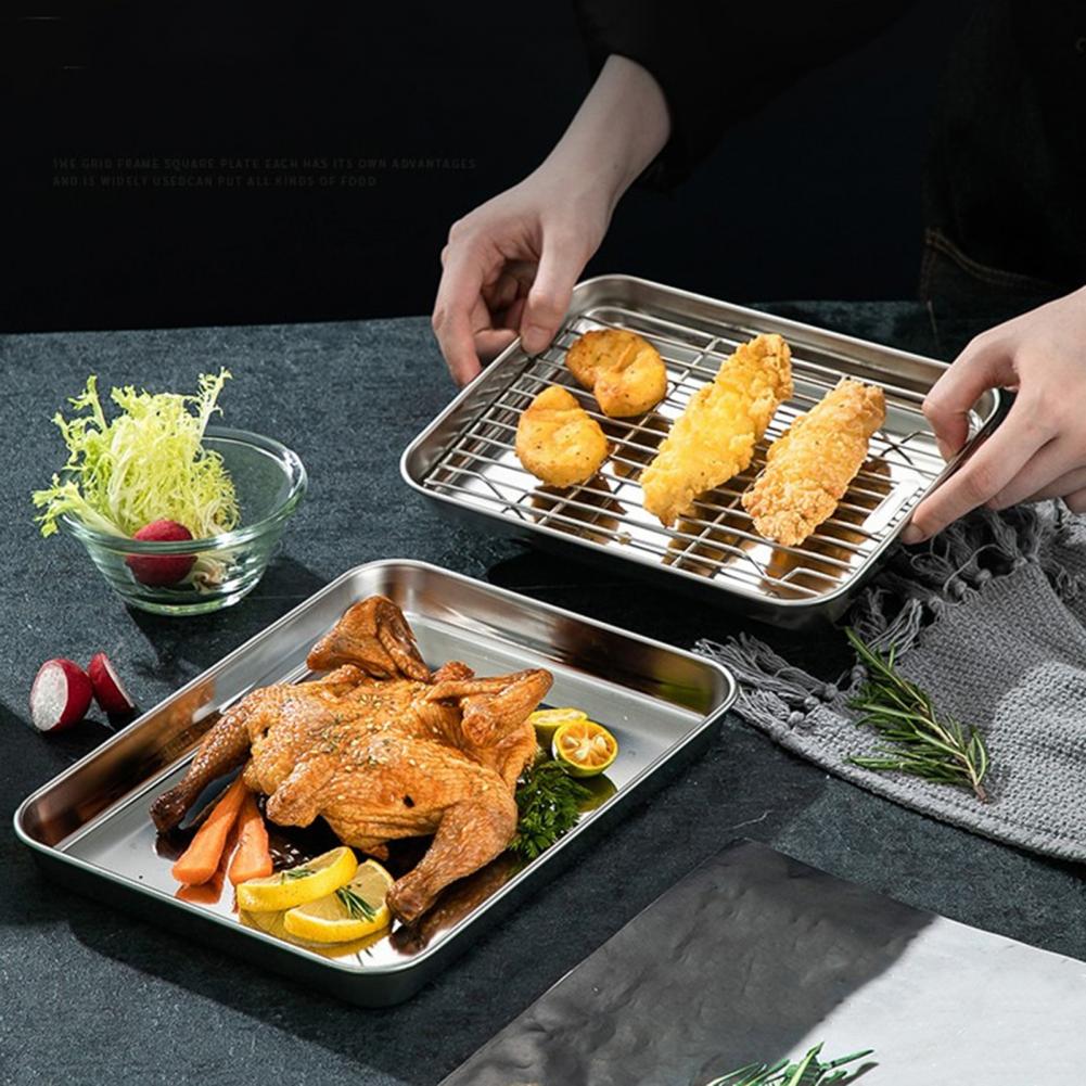 1 Set Stainless Steel Oven Bak - Kitchen Baking Tray Rack 评论和价格