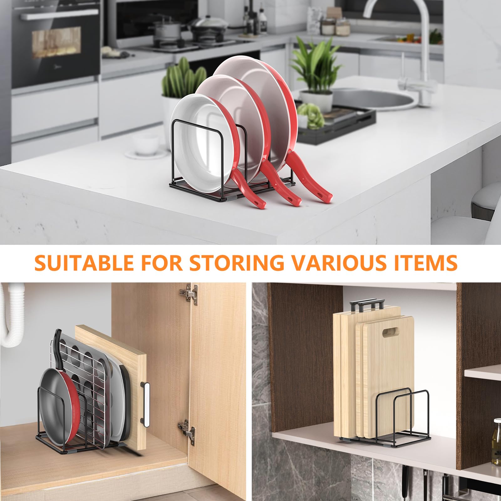 Pan Organizer Kitchen Cabinet  - Kitchen Baking Pan Storage 评论和价格