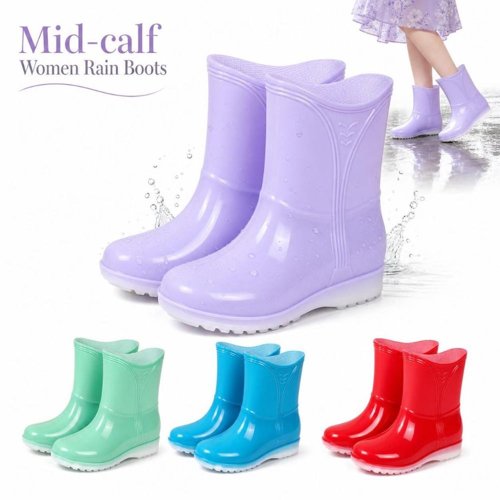 Mid-calf Women Rain Boots Wate - Kitchen Job 评论和价格