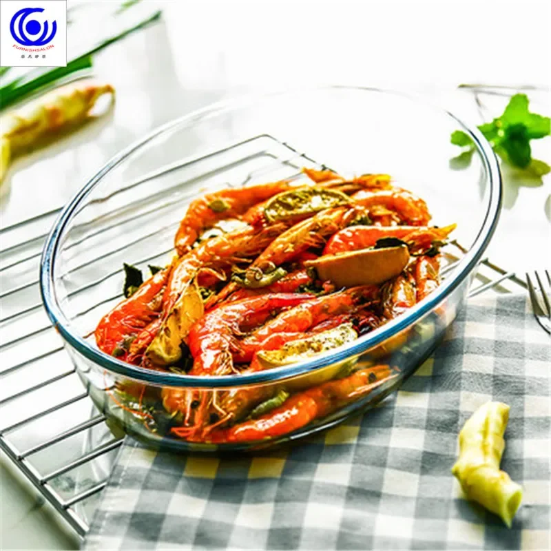 Large Capacity Toughened Glass - Kitchen Baking Pan Storage 评论和价格