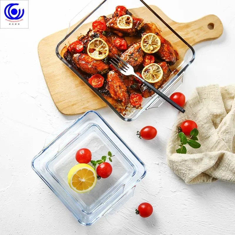 Large Capacity Toughened Glass - Kitchen Baking Pan Storage 评论和价格