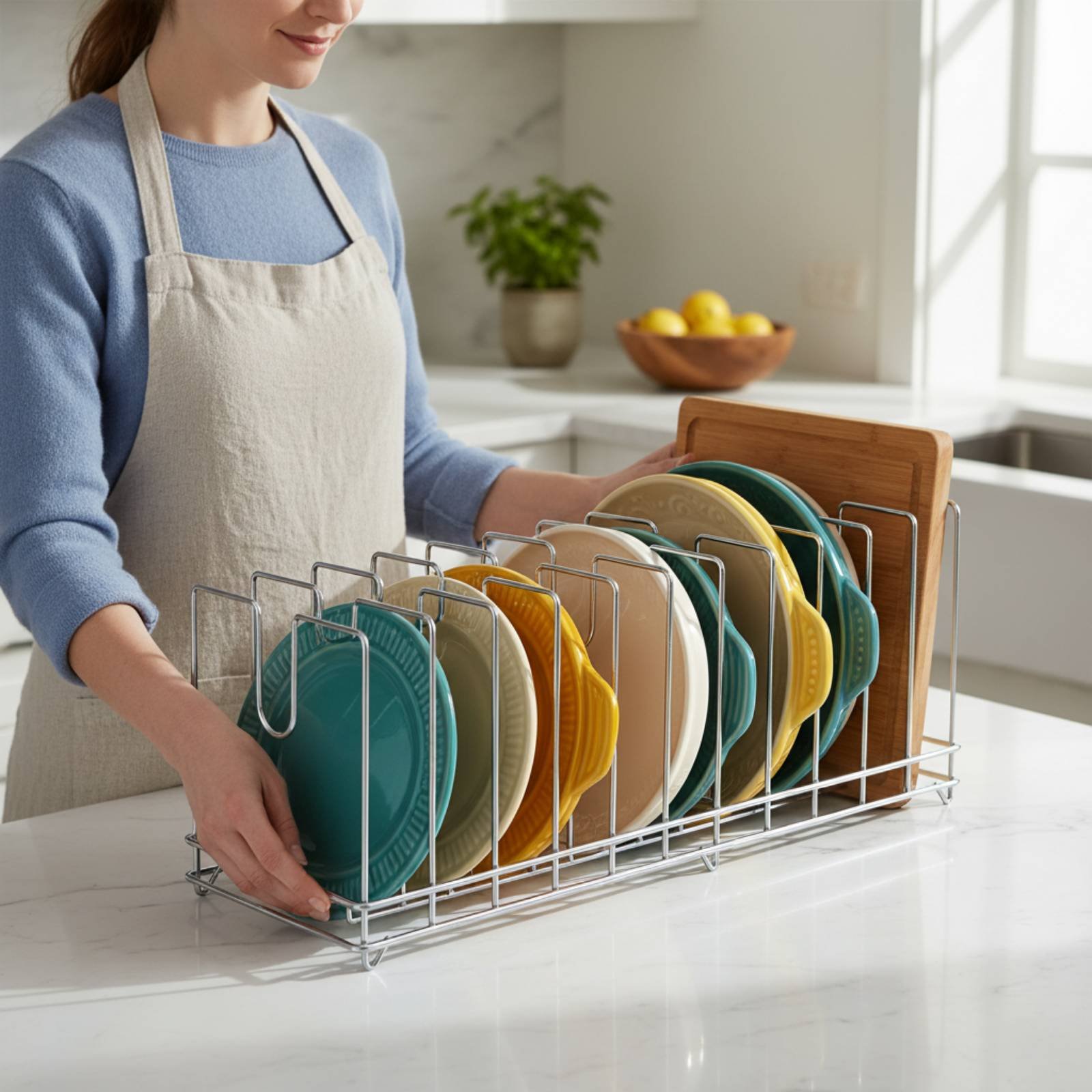 Pizza Pan Rack Space Saving Ba - Kitchen Baking Pan Storage 评论和价格